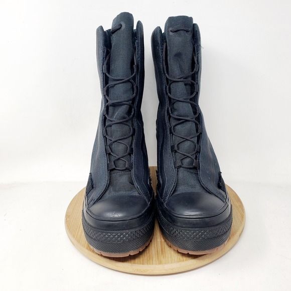 Converse Chuck Taylor All Star De Lux Heel Shoes Womens 8 Black Lug Hi Sneaker - Picture 4 of 15